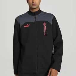Puma FtblCulture Black Regular Fit Colour Block Sports Jacket-image-20
