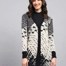 Monte Carlo Black & Cream Printed Cardigan-picture-27