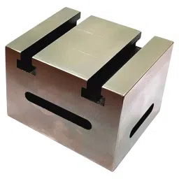 A.D INTERNATIONAL T Slot Angle Plate Box Type Cast Iron Body Metal Ground Finish and 4 inch x 3-3/8 inch x 2-3/4 inch (100 x 85 x 60 mm) Size, EM-V5VC-O3LY-4