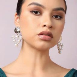 Sohi Gold Plated Party Pearls Drop Earrings image 3