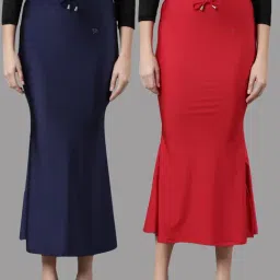 TWIN BIRDS Navy & Red Plain Saree Shapewear - Pack Of 2-picture-7