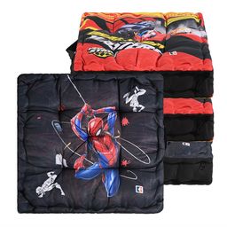 Kuber Industries 4-Pcs Black & RedPrinted Chair Pads-33