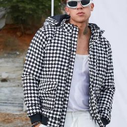 Campus Sutra Black Regular Fit Checks Hooded Jacket-image-69