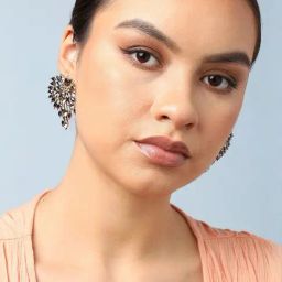 Sohi Gold Plated Party Designer Stone Drop Earrings-image-35