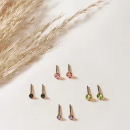 Accessorize London Real Gold-Plated Multi Four Stud Earrings - Set of 4-image-43