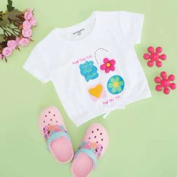 Pantaloons Junior Girls Bright White Cotton Printed T-Shirts-image-78