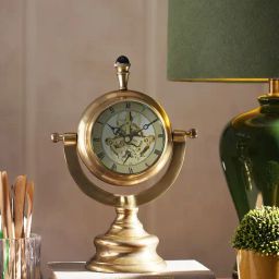 Pure Home and Living Gold Aluminium Table Clock With Base-image-17