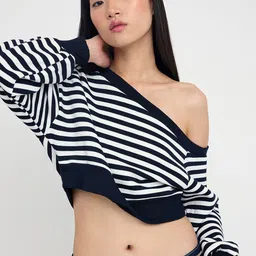 Trendyol Women Striped Crop Sweatshirt-picture-30
