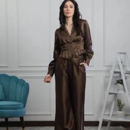 NEUDIS Brown Maxi Co-Ord Set-image-25