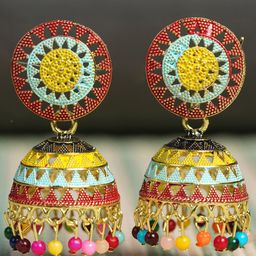 Zoey Beaded Dome Shaped Jhumkas-49