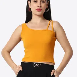 Prettify Yellow Regular Fit Crop Top-picture-26