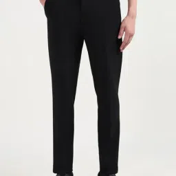 Arrow Black Slim Fit Trousers-picture-28