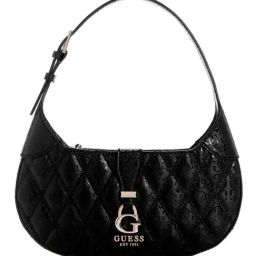 GUESS Black ADI Quilted Medium Hobo Bag-image-2