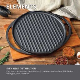 Bergner Elements Silver Cast Iron 30 cm Reversible Grill Pan (0.2 L)-image-48