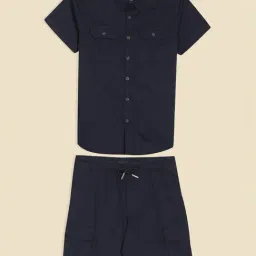 Allen Solly Boys Navy Cotton Shirt-picture-3