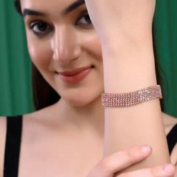 VOJ One Gram Gold Plated Pearl Studded Bracelet for Women-15