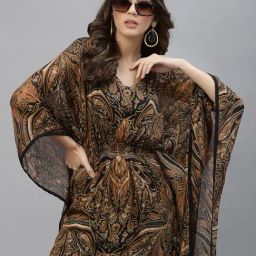 KASSUALLY Rust Printed Shrug-image-76