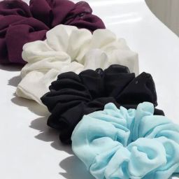 OOMPH Black Georgette Scrunchie-28