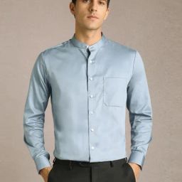 Louis Philippe Blue Cotton Slim Fit Shirt-picture-47