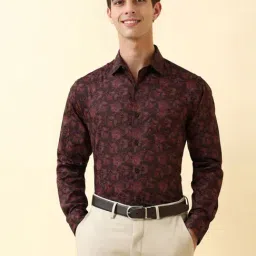 Allen Solly Brown Cotton Slim Fit Printed Shirt-picture-7