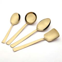FnS Alexa Gold Stainless Steel 4-Piece Serving Set-41
