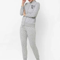 Sweet Dreams Grey Melange Printed Sports Jacket Pants Set-image-49