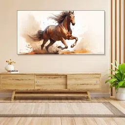nestroots White & Brown 1 Piece Canvas Birds and Animals Wall Paintings-picture-38