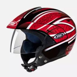 Studds N2 Black Large (580 mm) Open Face Helmet, Marshall D3 Decor-image-70