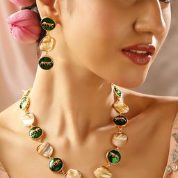 Priyaasi Gold-Plated Tiger Faced Elegance Kundan-Studded Jewellery Set-2