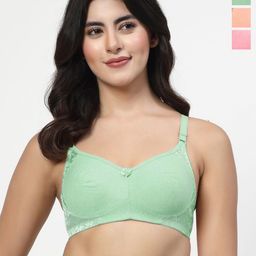 LILY Pack of 3 Bralette Full Coverage Seamless Non Padded T-shirt Bra-9