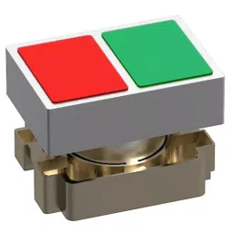 Essen Deinki Red & Green Twin Push Button Switch with Metal Bracket, PCB2-BA 9124-36