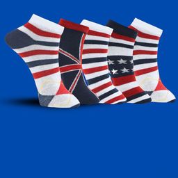 MJE Men Pack Of 5 Patterned Ankle Length Socks-image-87