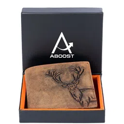 ABOOST Men Self Design Leather Two Fold Wallet-picture-6