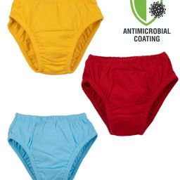 COCOON ORGANICS Pack Of 3 Solid Briefs - Yellow Red & Blue-picture-20