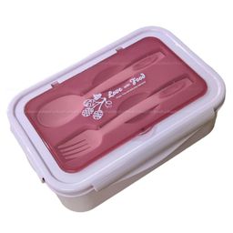 FunBlast Lunch Box with Spoon and Fork  Pink-11