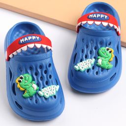 Cute Walk by Babyhug Slip on Clogs with Back Strap Croc Appplique - Blue-image-88