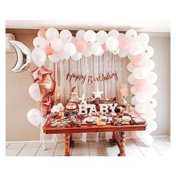 Bubble Trouble Rose Gold DIY Birthday Decoration Items for Girls White & Rose Gold Pack of 72-85