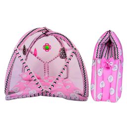Babytoons New Born Baby Luxury Bedding Set Play Gym Bed with Mosquito Net & Sleeping Bag Combo (Pink, 0-12 Months)-5