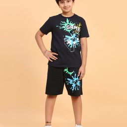 Ninos Dreams Cotton Jersey Half Sleeves Gamer Printed Co Ord Set  - Navy Blue-image-34