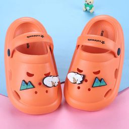 Cute Walk by Babyhug Clogs with Backstrap with Fox Appliques - Orange-image-32