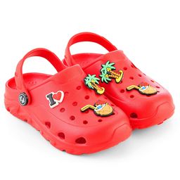HOPPA SWEDEN Perforated Clogs With Beach Theme Charms - Red-image-40