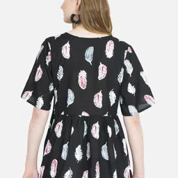 MANKSH Print Flared Sleeve Empire Top image 5