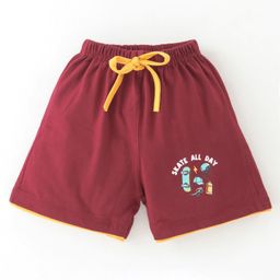 Simply Sinker Cotton Knit Shorts with Text Print Pack of 2 - Multicolour image 2