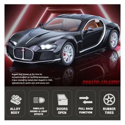 Magicwand 1:24 Scale Die-Cast Bugattti Atlantic with 4 Openable Doors,Pull Back Action,Lights,Music & WORKING HORN image 2