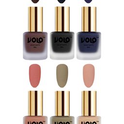 VOLO Set Of 6 Velvet Matte Nail Polish- 8 ml Each -01 -03-93