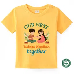 BLUSHES Kids Typography Printed Round Neck Cotton T-shirt-14