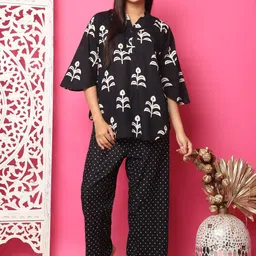 ETC Women Floral Printed Pure Cotton Night Suit-picture-46