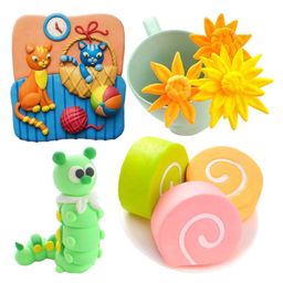 DOMENICO Domenico Bounce Clay 12 Different Color Fluffy Foam Clay With Tools Pack of 12 image 4