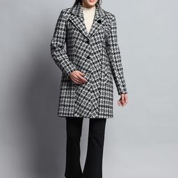 Monte Carlo Checked Notched Lapel Full Sleeve Single-Breasted Coat-image-4