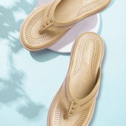 DressBerry Beige Solid Comfort Sandals-10